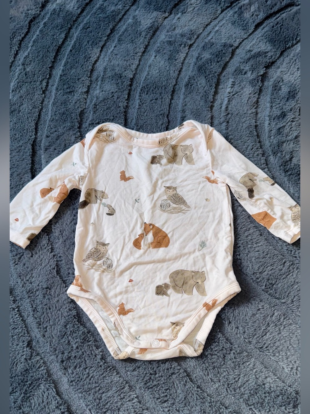 angel dear long sleeve onesie top woodland pink